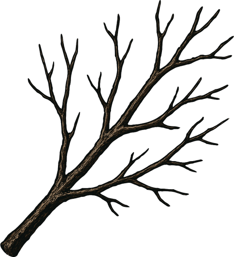 Rama, algo realista.
In-Game asset.  2d.  High contrast.  No shadows