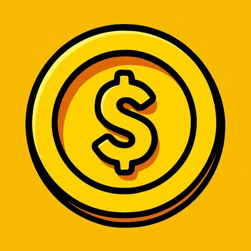 Coin icon.
In-Game asset.  2d.  High contrast.  No shadows