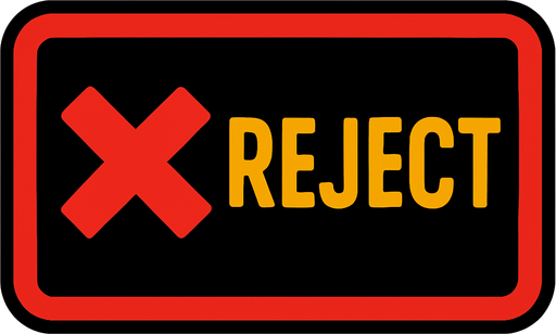 reject button.
In-Game asset.  2d.  High contrast.  No shadows