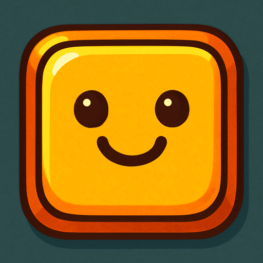 Cute button. Just square 
In-Game asset.  2d.  High contrast.