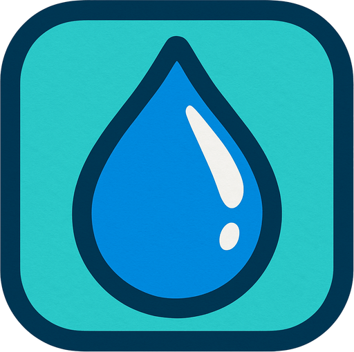 water icon.
In-Game asset.  2d.  High contrast.  No shadows