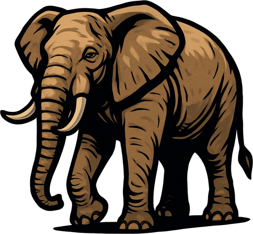 Elephant full body.
In-Game asset.  2d.  High contrast.  No shadows