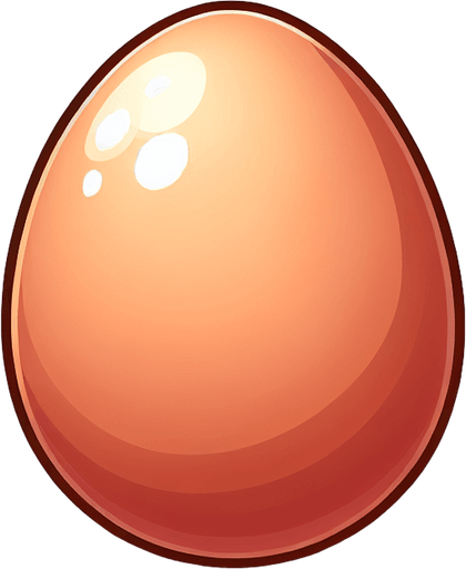 egg. Single Game Texture. In-Game asset. 2d. Blank background. High contrast. No shadows.