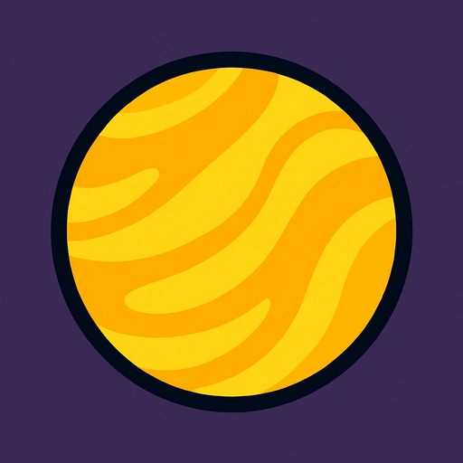 yellow planet.
In-Game asset.  2d.  High contrast.  No shadows