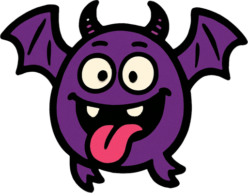 Flying Monster has a silly face.
In-Game asset.  2d.  High contrast.  No shadows