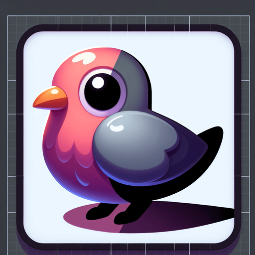 pigeon without shadow.
Single Game Texture.  In-Game asset.  2d.  Blank background.  High contrast