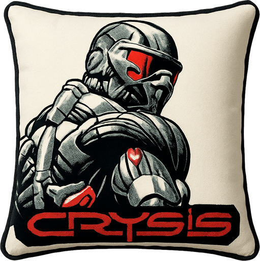 crysis oyunu karakteri resmi olan yastık.
In-Game asset.  2d.  High contrast.  No shadows