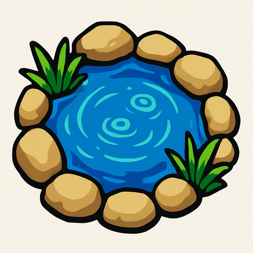 waterDecoration top view.
In-Game asset.  2d.  High contrast.  No shadows