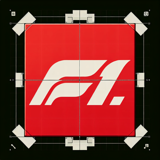 Logo that reads: f1. Red. Simple..
Single Game Texture. In-Game asset. 2d. Blank background. High contrast. No shadows.