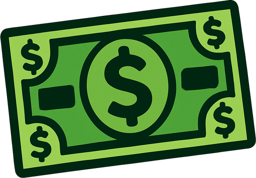 Money Bill.
In-Game asset.  2d.  High contrast.  No shadows