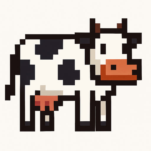 Inek pixel.
In-Game asset.  2d.  High contrast.  No shadows