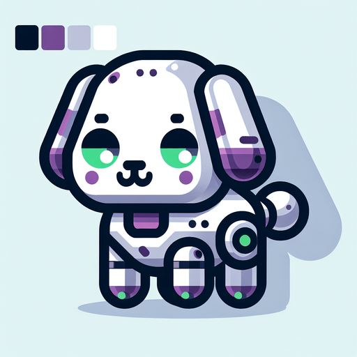 3d kawaii robotic puppy white colour with purple and green. Single Game Texture. In-Game asset. 2d. Blank background. High contrast. No shadows..
Single Game Texture. In-Game asset. 2d. Blank background. High contrast. No shadows.