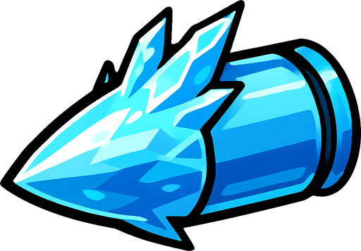 ice bullet.
In-Game asset.  2d.  High contrast.  No shadows