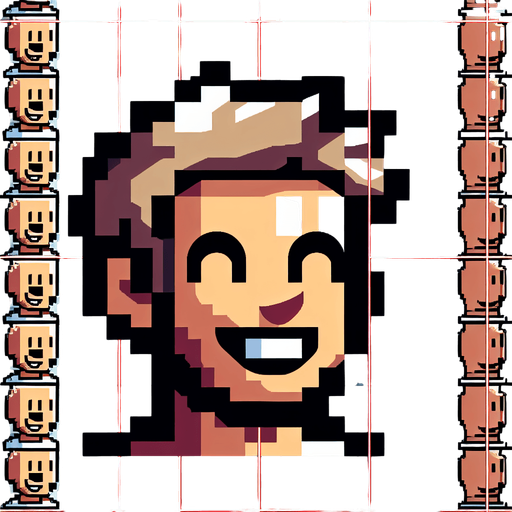 Happy person.
Single Game Texture.  In-Game asset.  2d.  Blank background.  High contrast.  No shadows