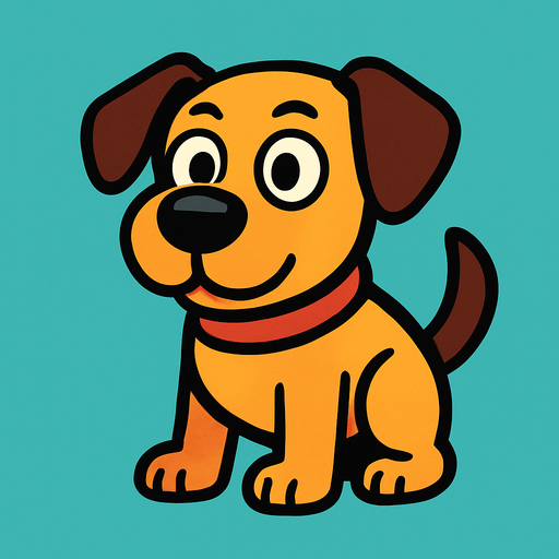 Dog.
In-Game asset.  2d.  High contrast.  No shadows