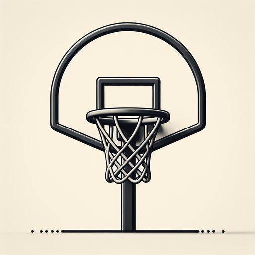 一个篮球筐，正视，只有篮筐没有下面的杆.
Single Game Texture. In-Game asset. 2d. Blank background. High contrast. No shadows.