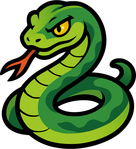 snake.
In-Game asset.  2d.  High contrast.  No shadows