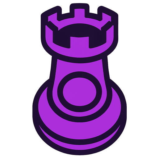 Chess rook view from above.
In-Game asset.  2d.  High contrast.  No shadows