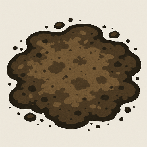 Make a dirty patch of dirt.
In-Game asset.  2d.  High contrast.  No shadows