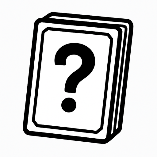 White card packet with a "?" Sign in the middle.
In-Game asset.  2d.  High contrast.  No shadows