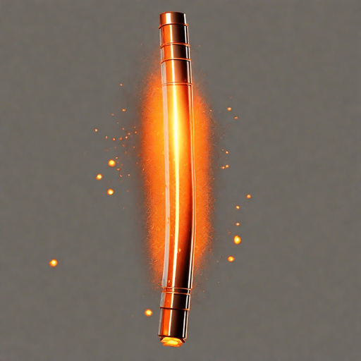orange lazer fire bullet.
Single Game Texture.  In-Game asset.  2d.  Blank background.  High contrast.  No shadows