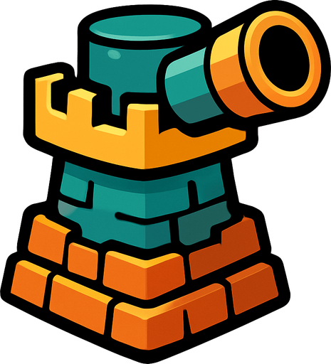 a tower of a tower defence.
In-Game asset.  2d.  High contrast.  No shadows