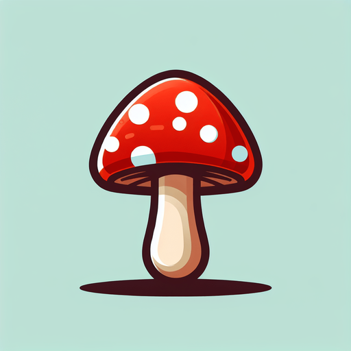 mario mantarı.
Single Game Texture.  In-Game asset.  2d.  Blank background.  High contrast.  No shadows