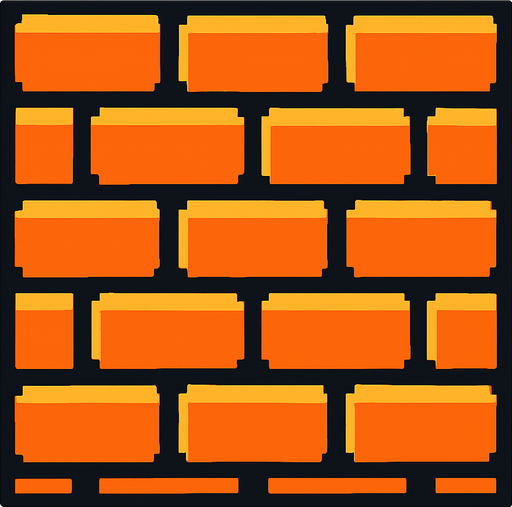 8bit wall.
In-Game asset.  2d.  High contrast.  No shadows