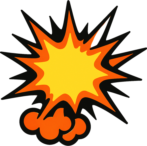 Bomb effect.
In-Game asset.  2d.  High contrast.  No shadows