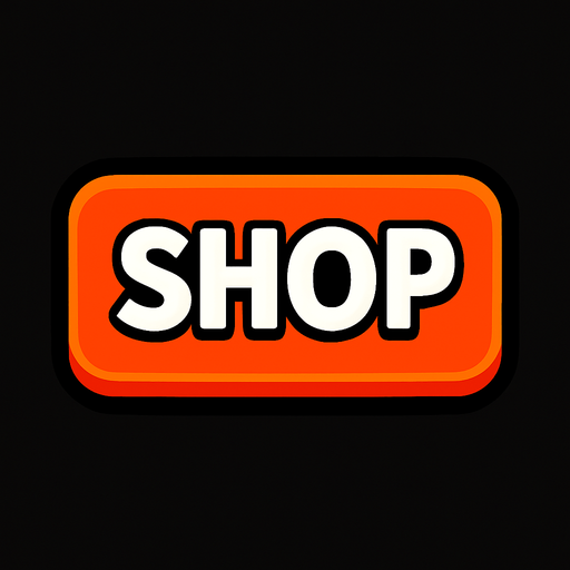 Shop button.
In-Game asset.  2d.  High contrast.  No shadows