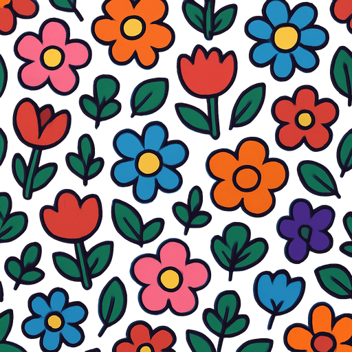 Fond d'écran fleurs mignonnes.
In-Game asset.  2d.  High contrast.  No shadows