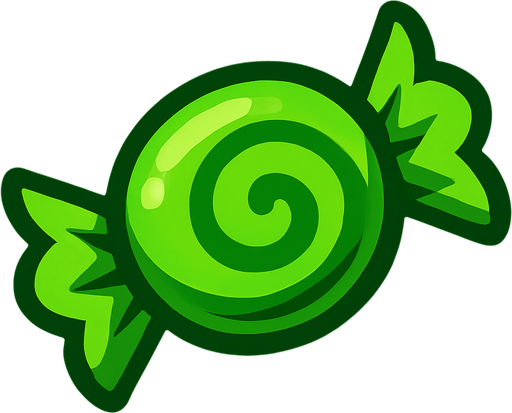 Yeşil seker.
In-Game asset.  2d.  High contrast.  No shadows