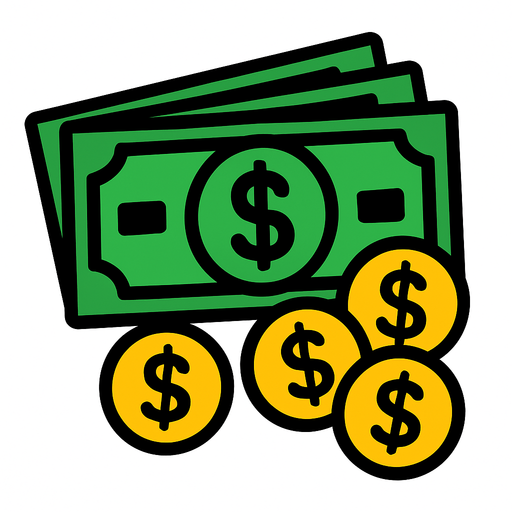 Para.
In-Game asset.  2d.  High contrast.  No shadows. Money