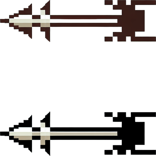 a pixel harpoon, vertical and looking up, retro like in pang games..
Single Game Texture. In-Game asset. 2d. Blank background. High contrast. No shadows.