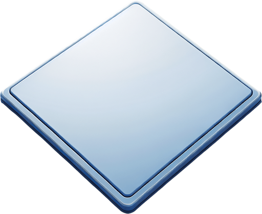 Blue-Tinted Tile: A clean and sleek tile design, consisting of a perfect square with a soft blue surface. A barely noticeable, thin blue border defines the edges, maintaining a smooth and minimal aesthetic. The tile is blank and pristine, embodying futuristic simplicity..
Single Game Texture. In-Game asset. 2d. Blank background. High contrast. No shadows.