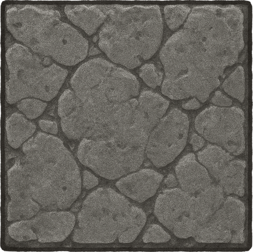 Un cuadrado perfecto, sin ningún contorno, gris y con textura de piedra.
In-Game asset.  2d.  High contrast.  No shadows