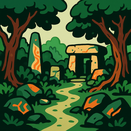 eski çag ormanlık.
In-Game asset.  2d.  High contrast.  No shadows