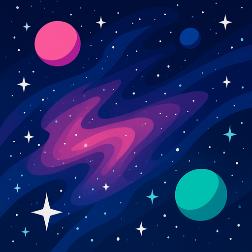 galaxy theme background.
In-Game asset.  2d.  High contrast.  No shadows