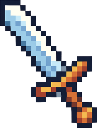 draw me pixel art sword.
In-Game asset.  2d.  High contrast.  No shadows