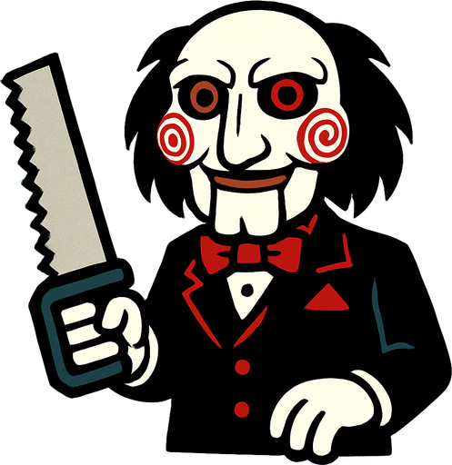 saw( movie charakter).
In-Game asset.  2d.  High contrast.  No shadows