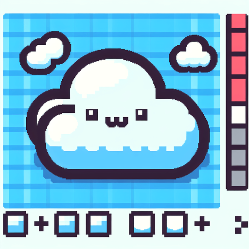 8-bit. Cartoon. cloud. no shadow. no shade. soft borders. Single Game Texture. In-Game asset. 2d. Blank background. High contrast. No shadows.