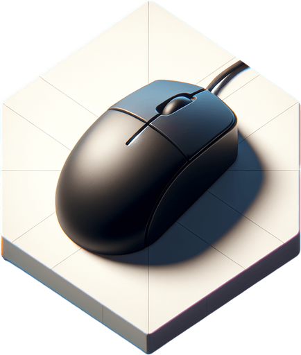 mouse.
Single Game Texture. In-Game asset. 2d. Blank background. High contrast. No shadows.