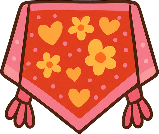 cute design scarf top view..
In-Game asset.  2d.  High contrast.  No shadows