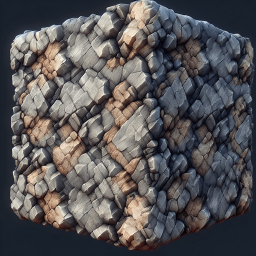 A square tileable rock terrain tile WITHOUT BBORDER.
Single Game Texture. In-Game asset. 2d.  No shadows. No Border