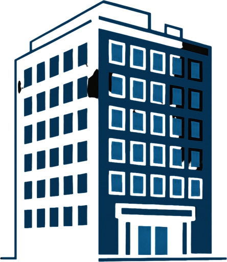 an office building, dark.
In-Game asset.  2d.  High contrast.  No shadows