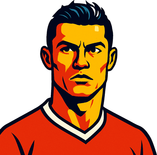 Cristiano ronaldo.
In-Game asset.  2d.  High contrast.  No shadows