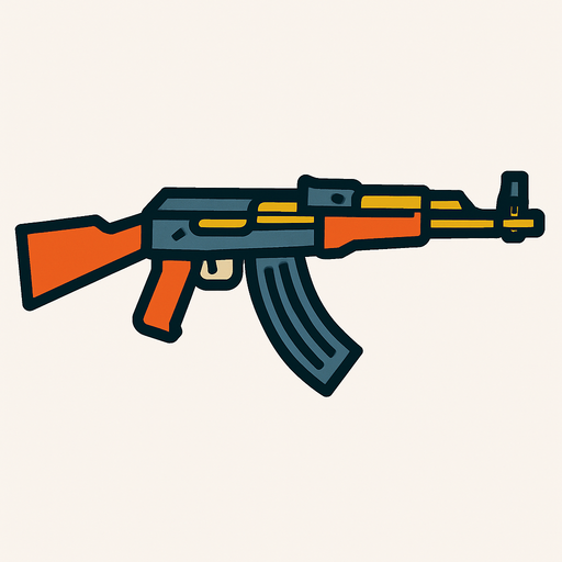 AK47.
In-Game asset.  2d.  High contrast.  No shadows