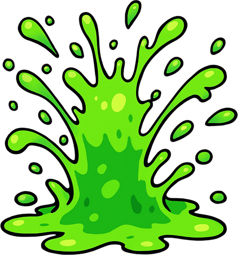 slime explosion.
In-Game asset.  2d.  High contrast.  No shadows