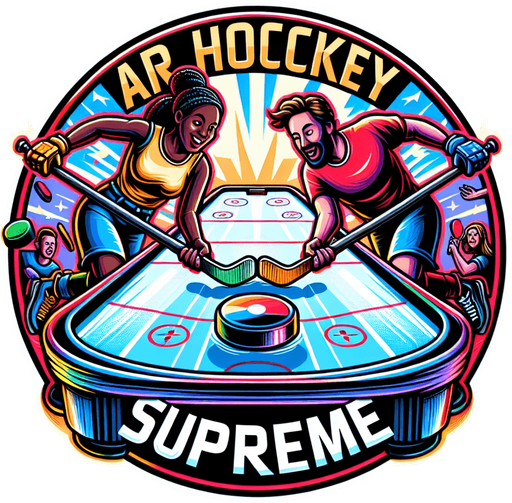Air hockey logo.