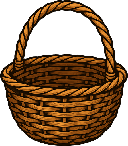 basket.
In-Game asset.  2d.  High contrast.  No shadows. Realistic